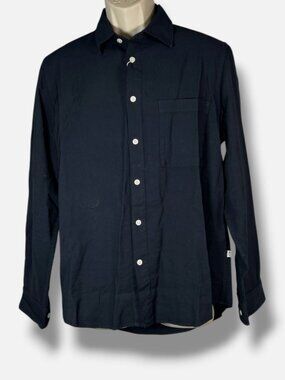 NN. 07 Men's Blue Asher Button Down Long Sleeve Shirt Top Size L
